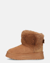 JOY - scarpe beige imbottite all' interno in camoscio