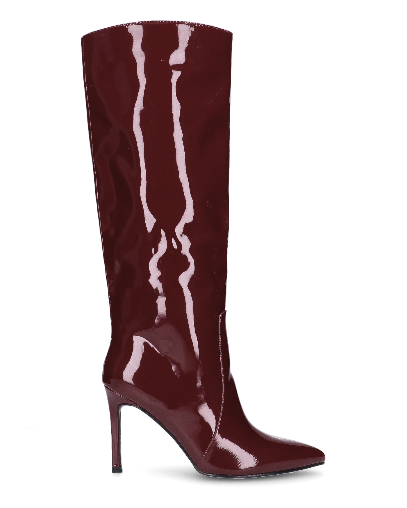 KAMYA - stivali alti glassy in burgundy