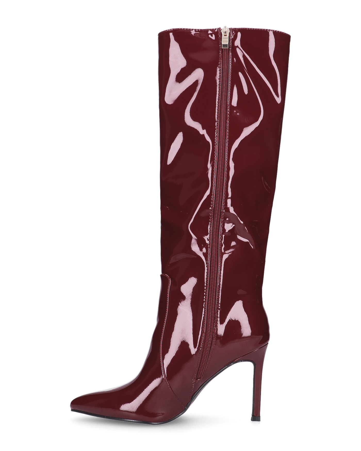 KAMYA - stivali alti glassy in burgundy