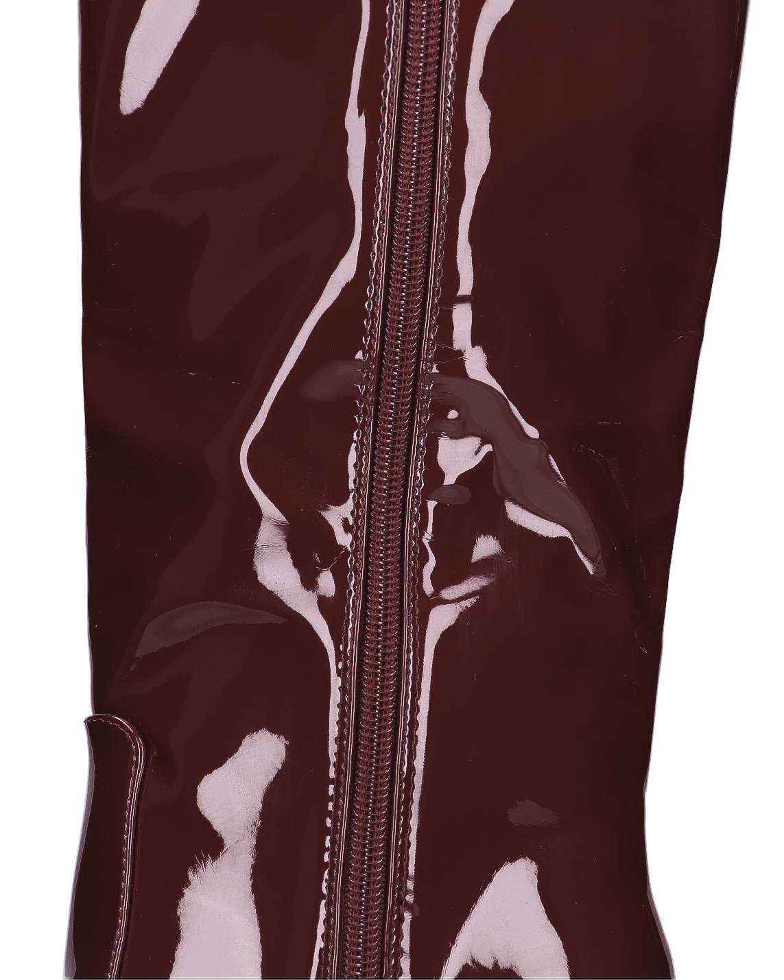 KAMYA - stivali alti glassy in burgundy