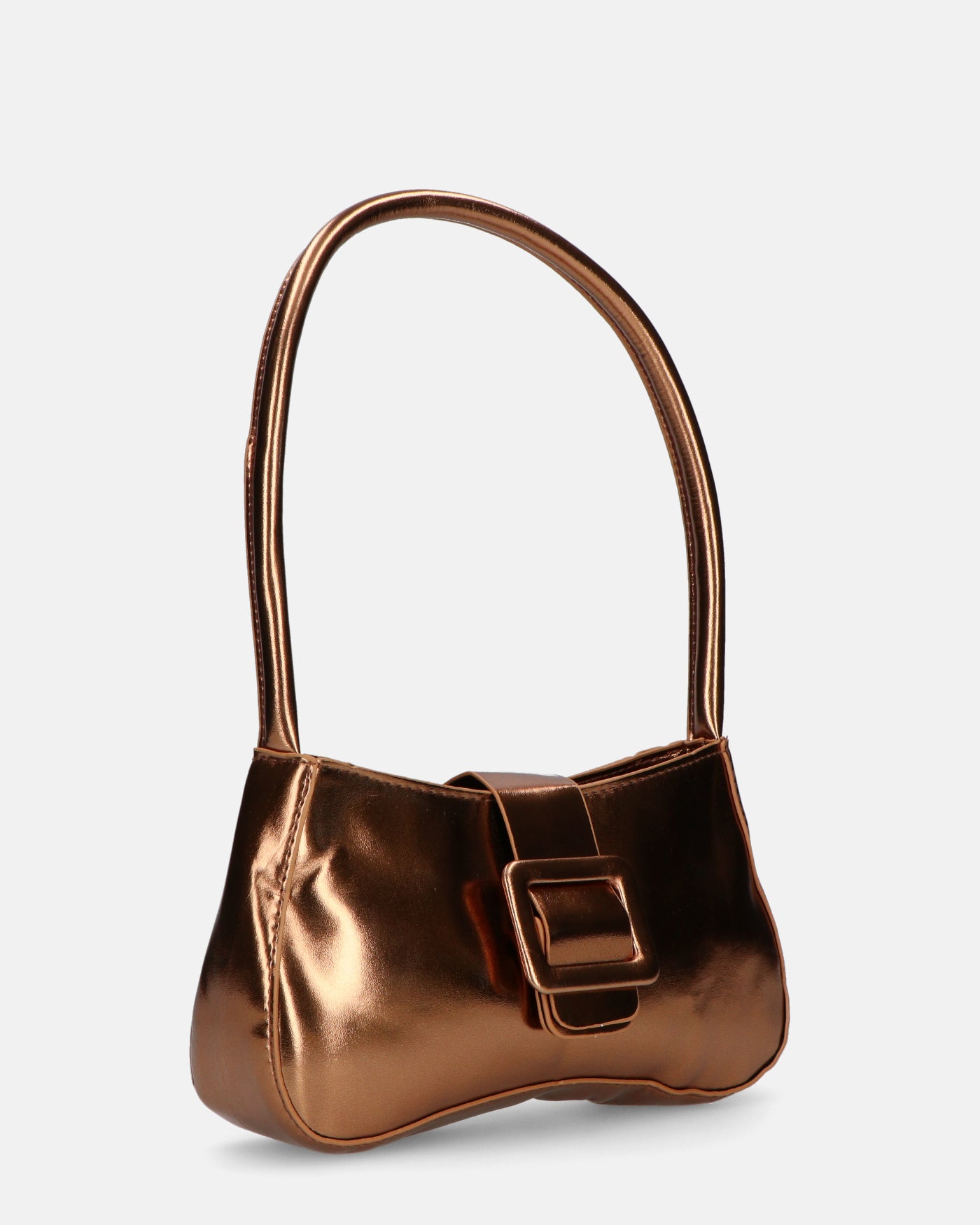 KAT - borsetta color bronzo glassy con fibbia