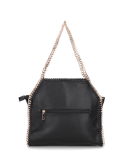 KATTY -  borsa nera con catene dorate decorative