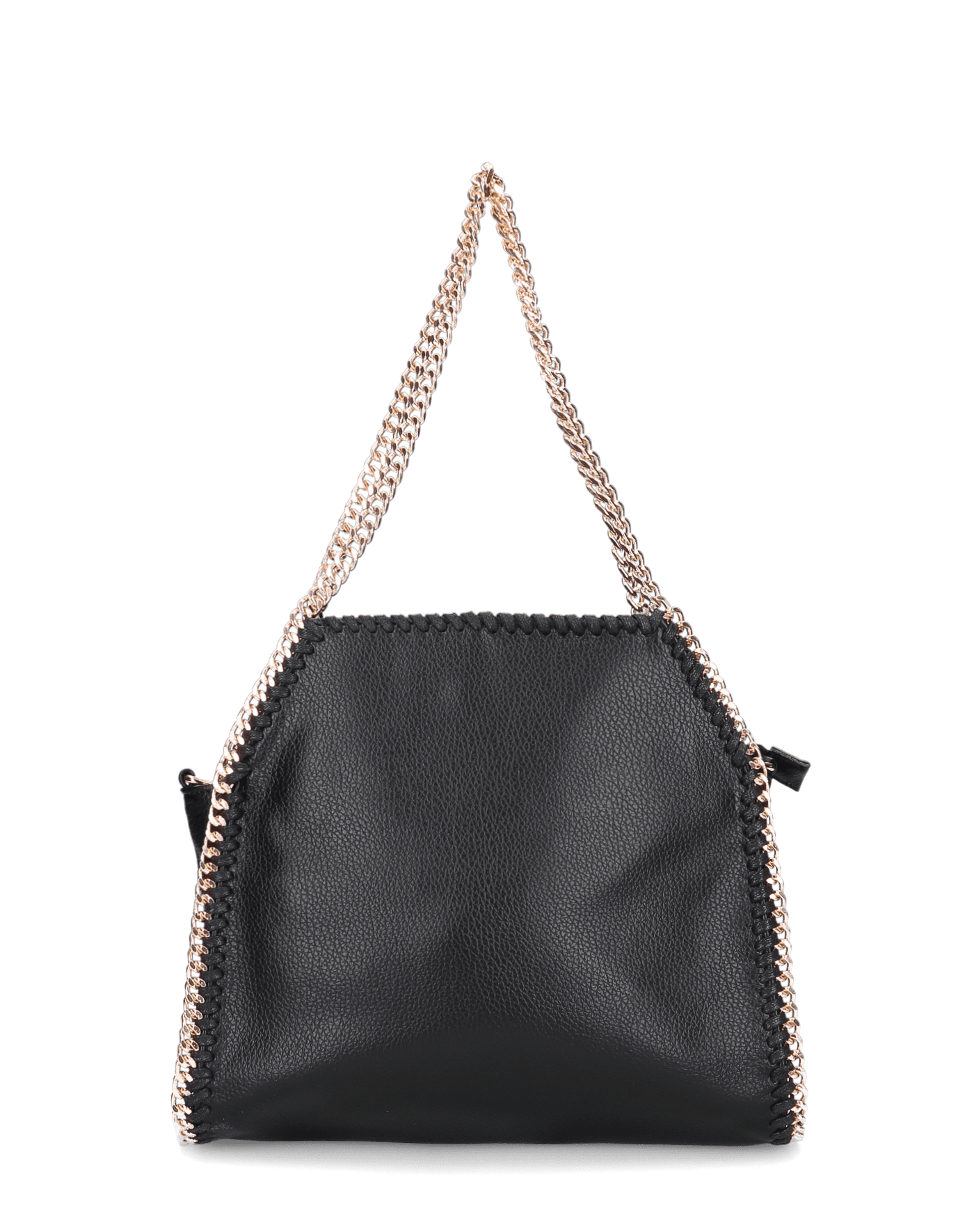 KATTY -  borsa nera con catene dorate decorative
