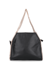 KATTY -  borsa nera con catene dorate decorative