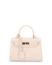 KATYA - borsetta a mano in ecopelle beige con tracolla aggiuntiva