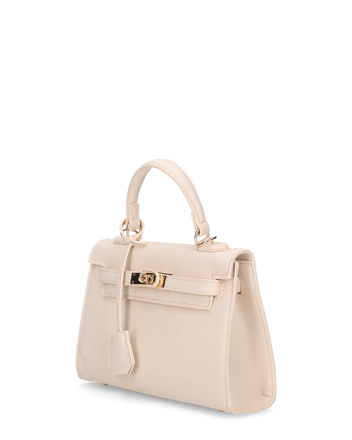 KATYA - borsetta a mano in ecopelle beige con tracolla aggiuntiva