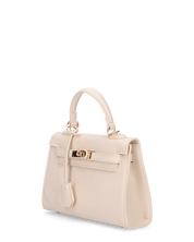 KATYA - borsetta a mano in ecopelle beige con tracolla aggiuntiva