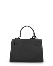 KATYA - borsetta a mano in ecopelle nera con tracolla aggiuntiva