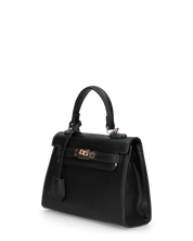 KATYA - borsetta a mano in ecopelle nera con tracolla aggiuntiva