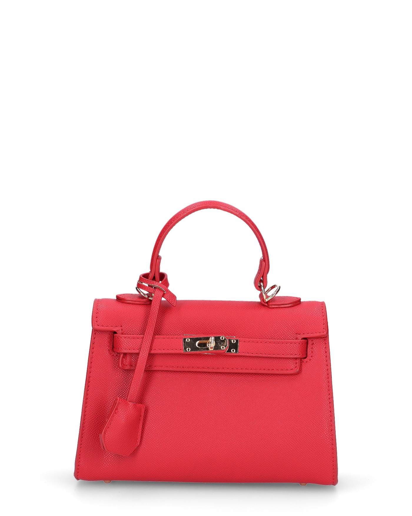 KATYA - borsetta a mano in ecopelle rossa con tracolla aggiuntiva