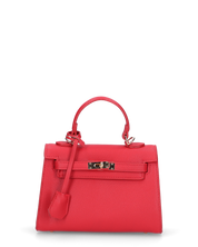 KATYA - borsetta a mano in ecopelle rossa con tracolla aggiuntiva