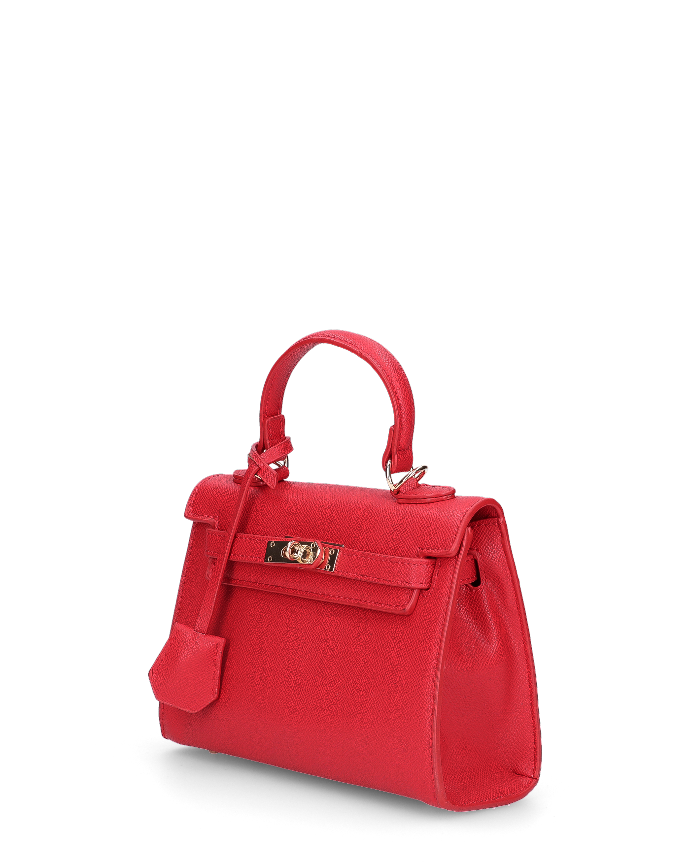 KATYA - borsetta a mano in ecopelle rossa con tracolla aggiuntiva