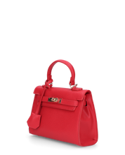 KATYA - borsetta a mano in ecopelle rossa con tracolla aggiuntiva