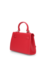 KATYA - borsetta a mano in ecopelle rossa con tracolla aggiuntiva
