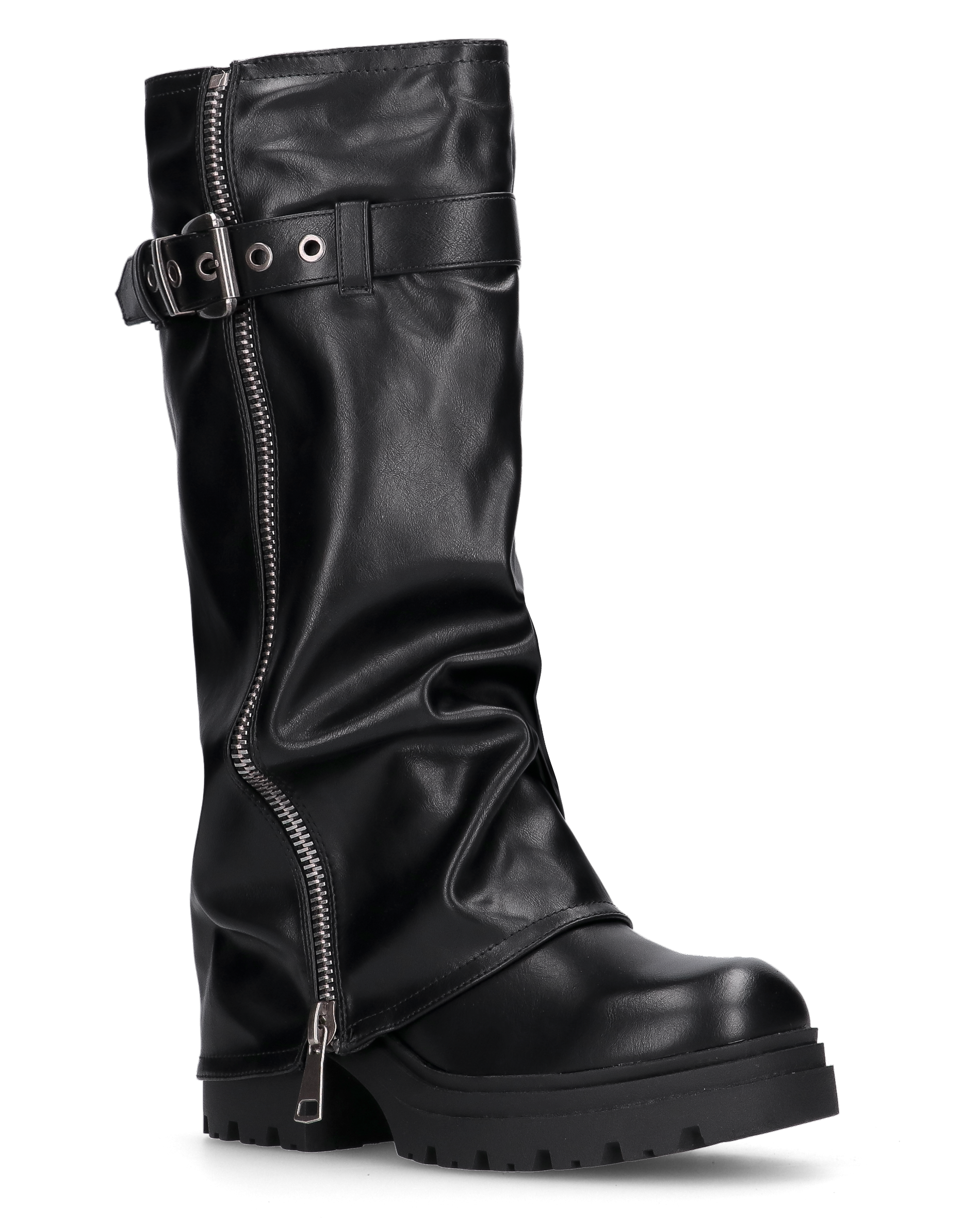 KEIT - stivaletto stile anfibio con risvolto e cinturino