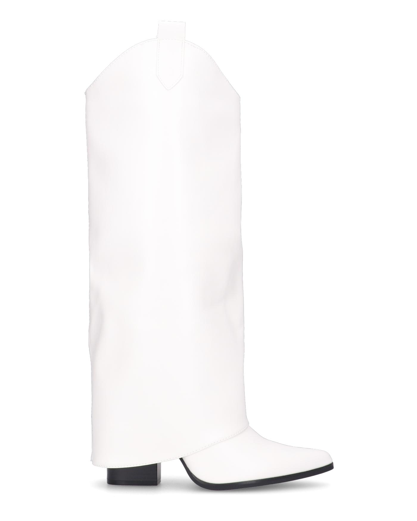 KEZIA - stivale alto bianco con risvolto