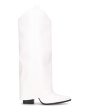 KEZIA - stivale alto bianco con risvolto