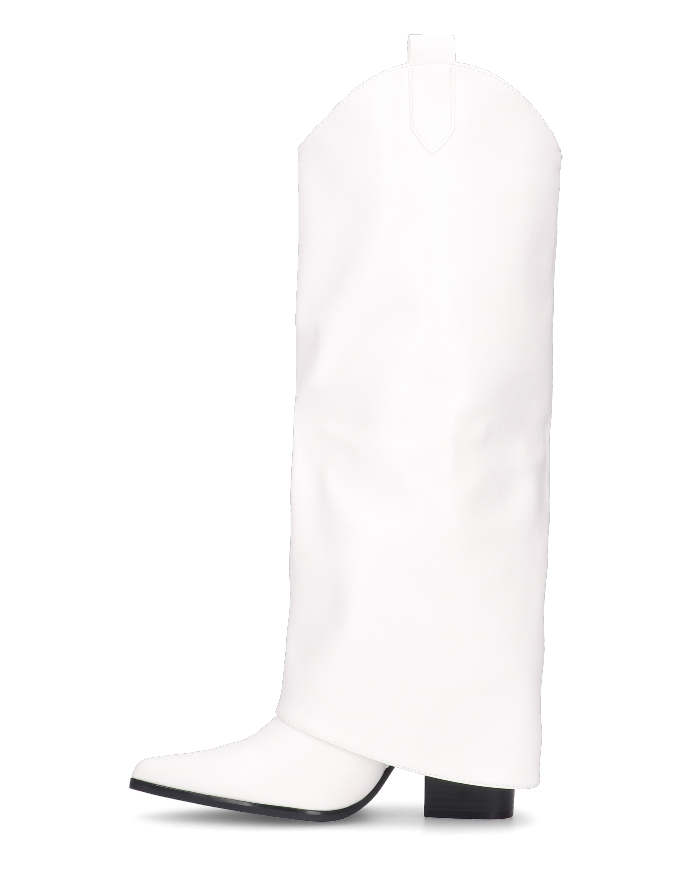 KEZIA - stivale alto bianco con risvolto