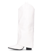 KEZIA - stivale alto bianco con risvolto