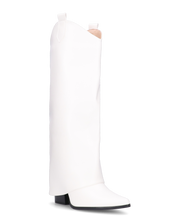 KEZIA - stivale alto bianco con risvolto