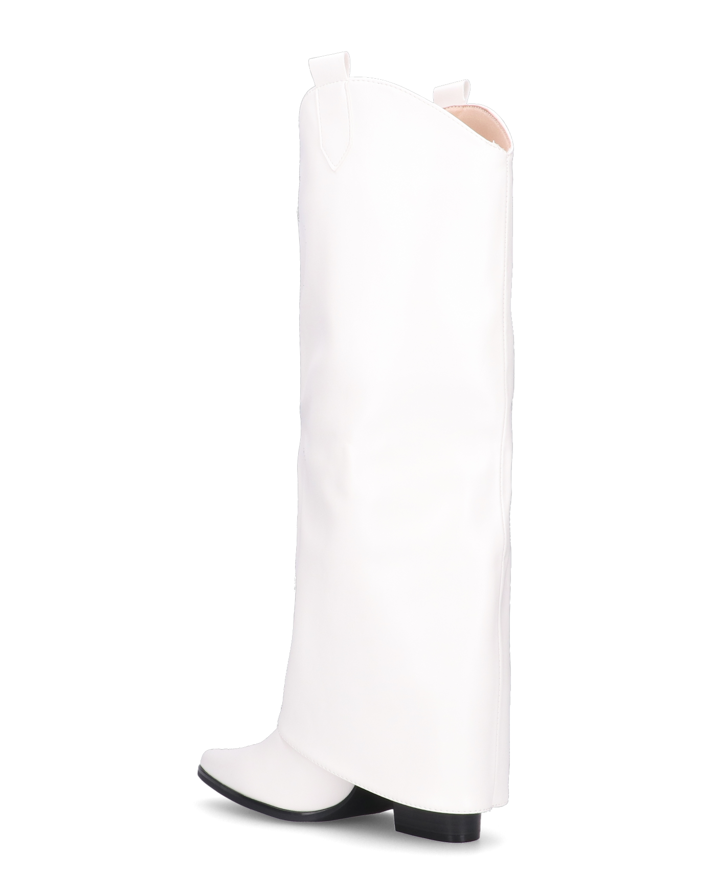 KEZIA - stivale alto bianco con risvolto