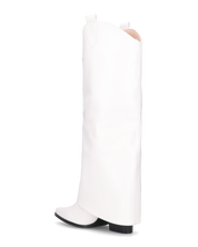 KEZIA - stivale alto bianco con risvolto