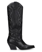 KITTY - stivali texani alti neri con decorazioni in rilievo