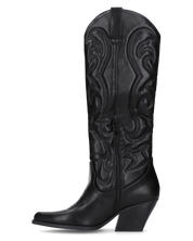 KITTY - stivali texani alti neri con decorazioni in rilievo