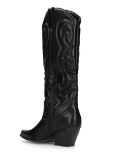 KITTY - stivali texani alti neri con decorazioni in rilievo