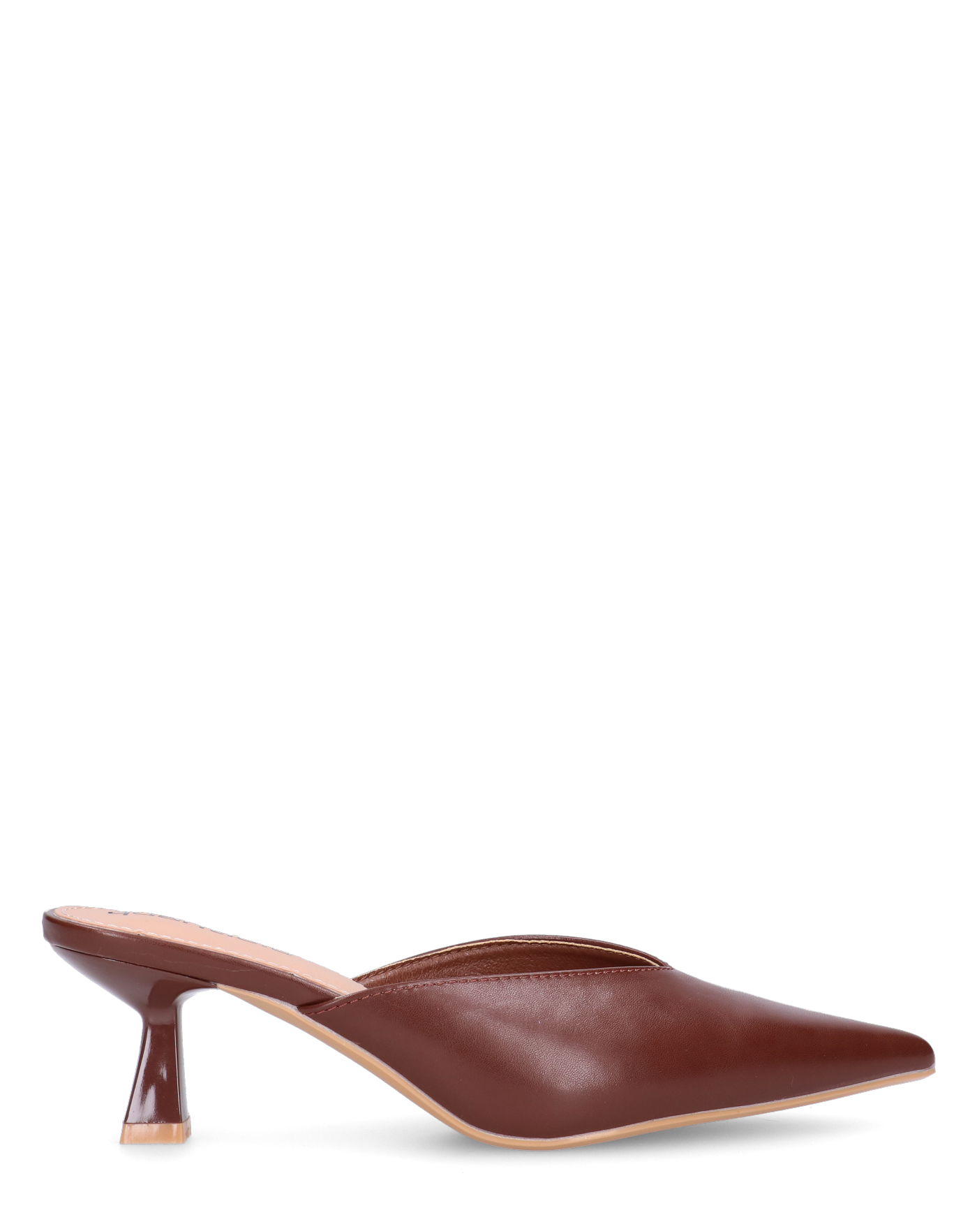 KLOE - décolleté marrone a punta con tacco basso