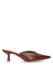 KLOE - décolleté marrone a punta con tacco basso