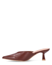 KLOE - décolleté marrone a punta con tacco basso