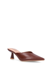 KLOE - décolleté marrone a punta con tacco basso