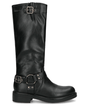 LOU - scarpe alte nere con cinturino e cerniera