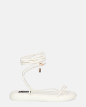 LACEY - sandali infradito bassi bianchi con lacci