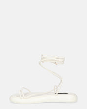 LACEY - sandali infradito bassi bianchi con lacci
