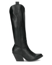 LIANA - camperos con tacco in ecopelle nera