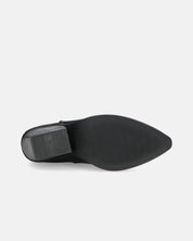 LIANA - camperos con tacco in ecopelle nera