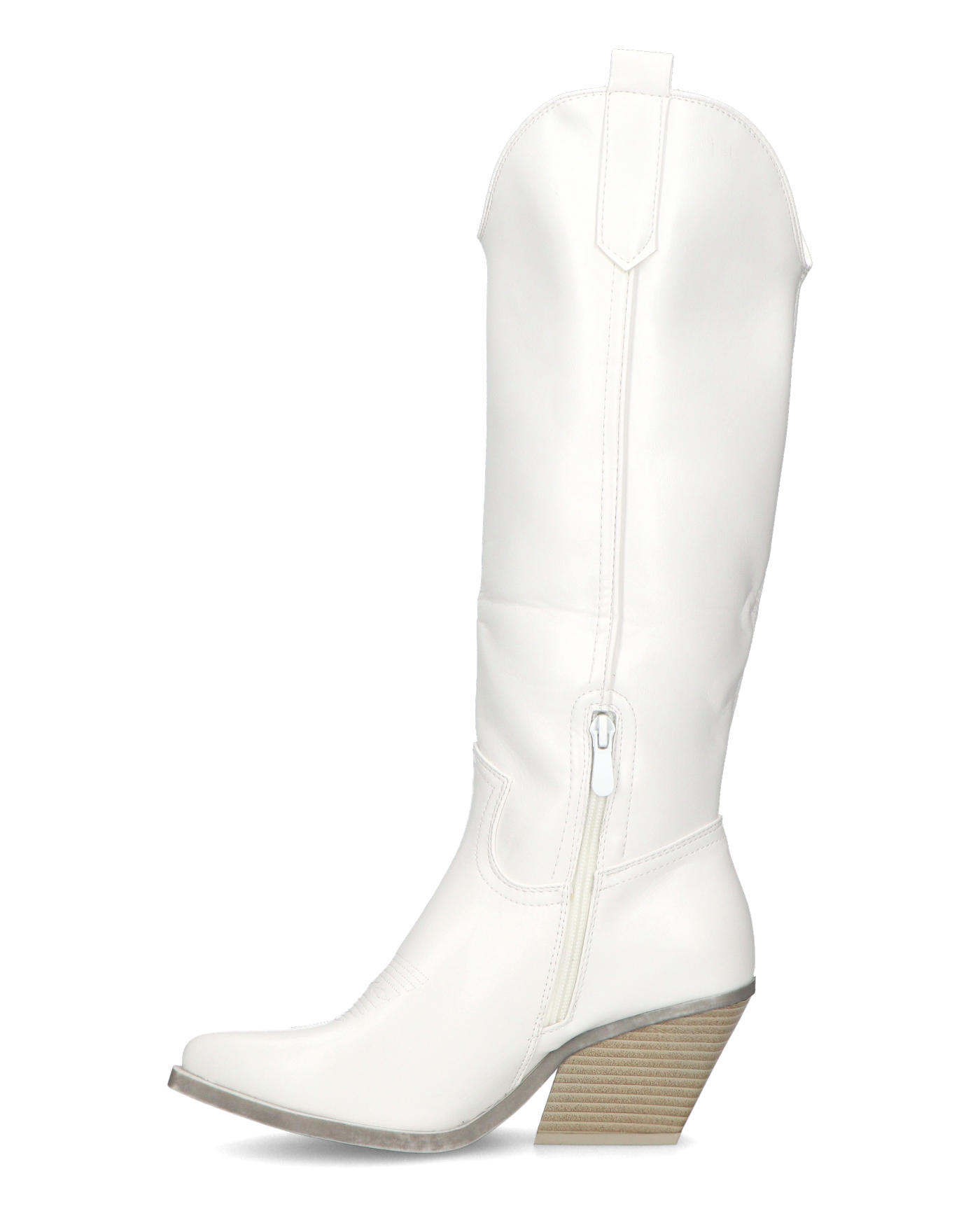 LIANA - camperos con tacco in ecopelle bianco