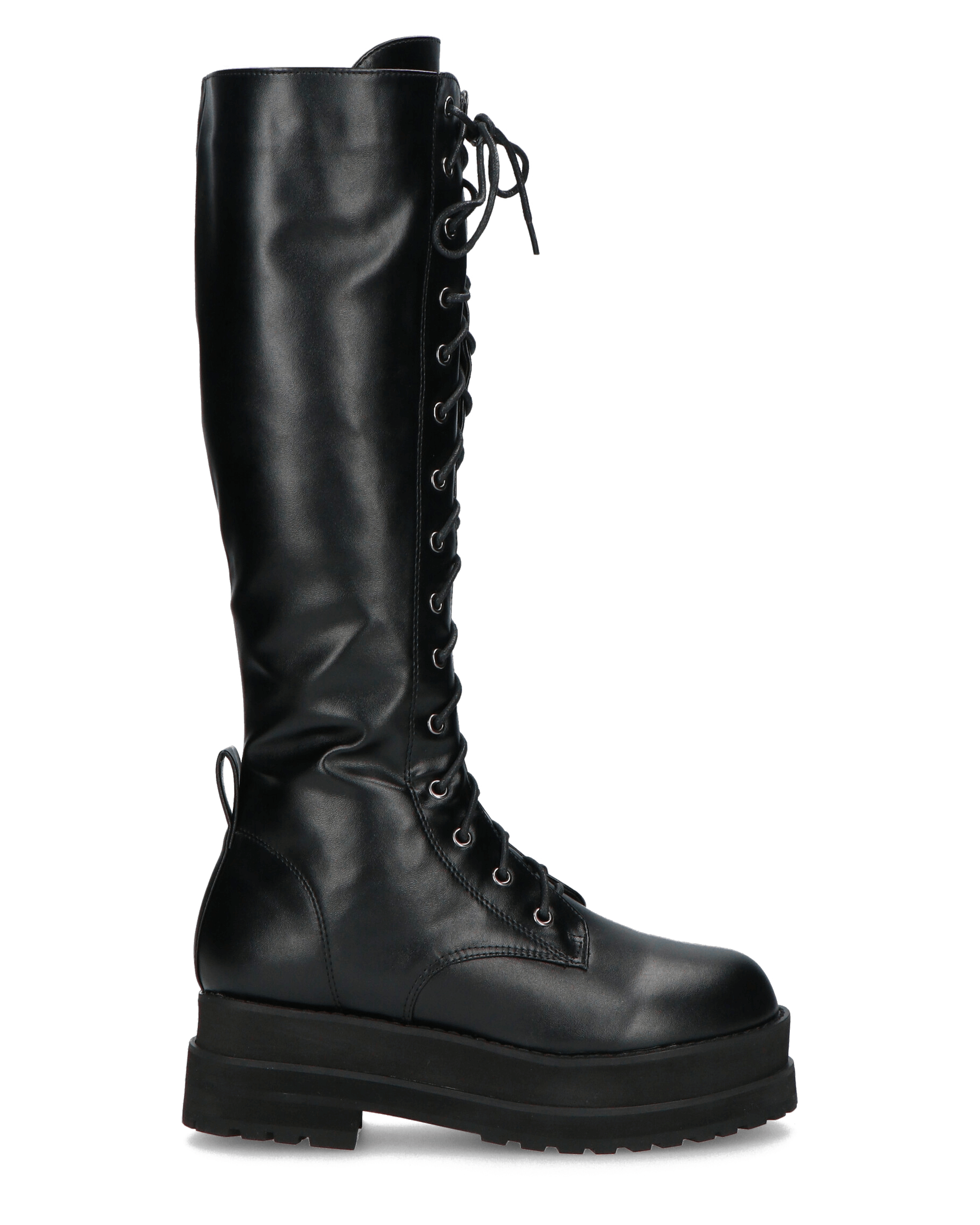 LIBERTY anfibi alti con lacci in ecopelle nera QUANTICLO