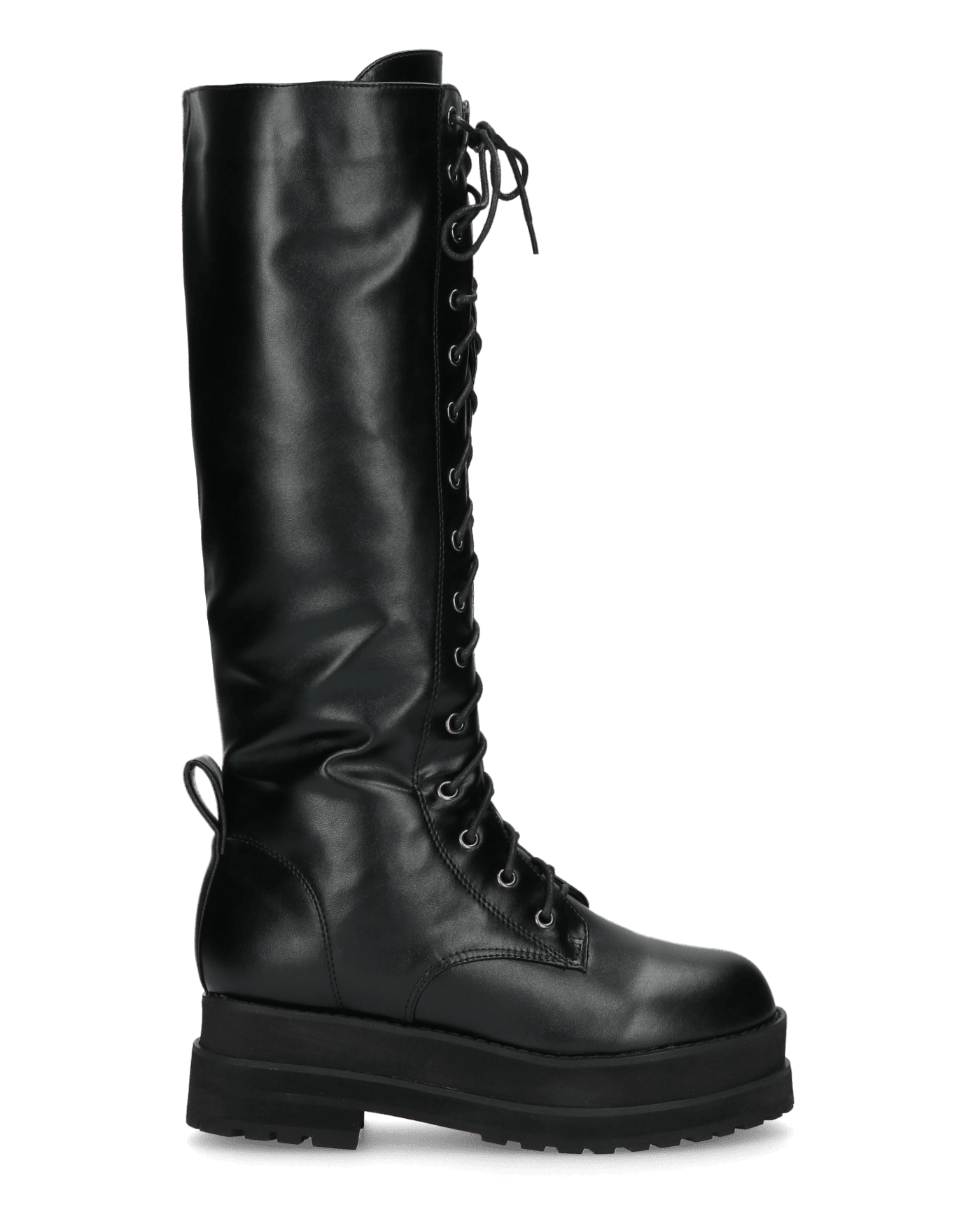 LIBERTY - anfibi alti con lacci in ecopelle nera