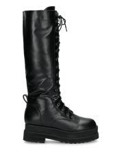 LIBERTY - anfibi alti con lacci in ecopelle nera