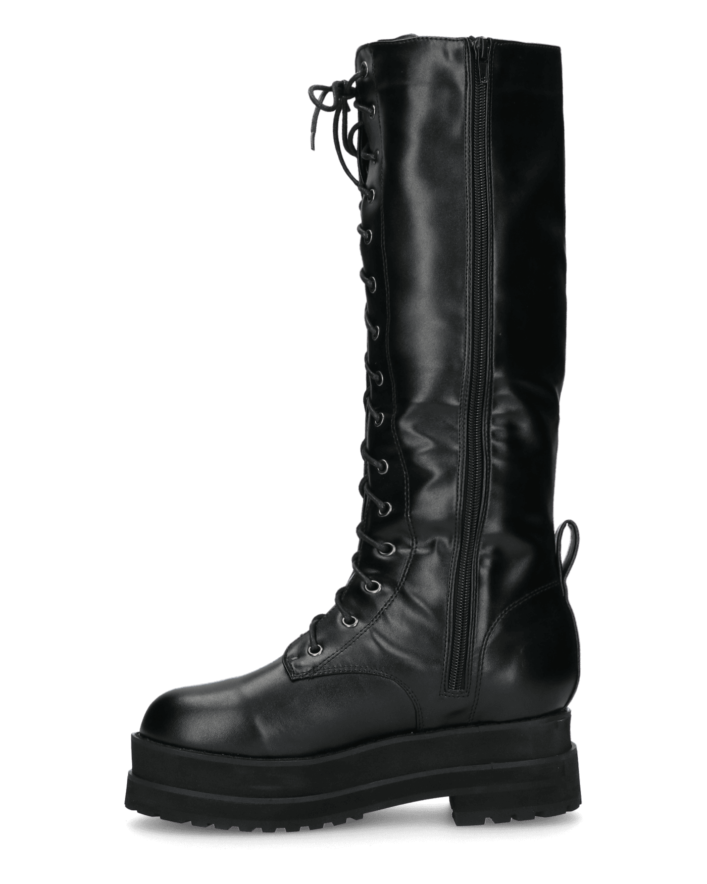 LIBERTY - anfibi alti con lacci in ecopelle nera