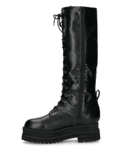 LIBERTY - anfibi alti con lacci in ecopelle nera