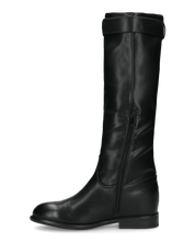 LILITH - stivali alti neri con zip laterale con zeppa interna