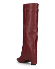 LILY  - stivali alti bordeaux con risvolto