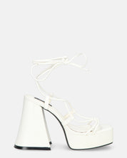 LORINA - sandali con tacco e platform bianco