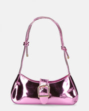 LUKA - borsetta in glassy viola con chiusura magnetica e tracolla regolabile