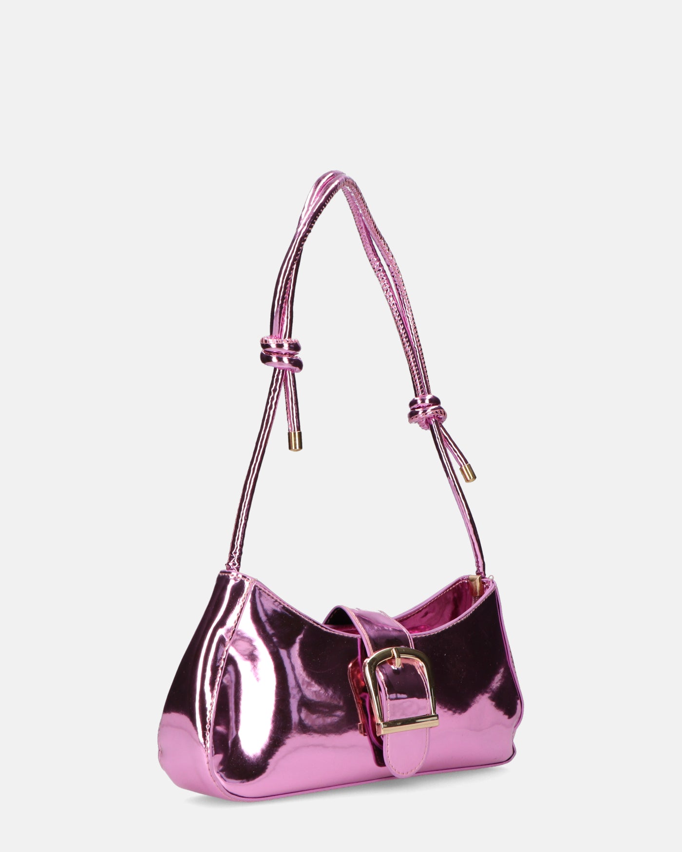 LUKA - borsetta in glassy viola con chiusura magnetica e tracolla regolabile