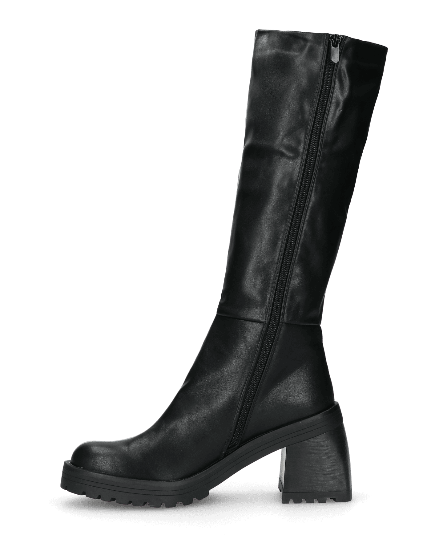 MADDIE - stivai alti neri con tacco quadrato